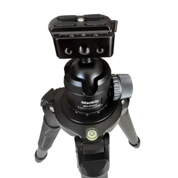 MT364+BHPA02 Top Angle Manbily MT-364 Carbon Fibre Tripod